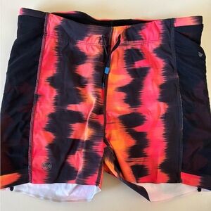 Janji Women's Athletic Shorts - Black and Orange